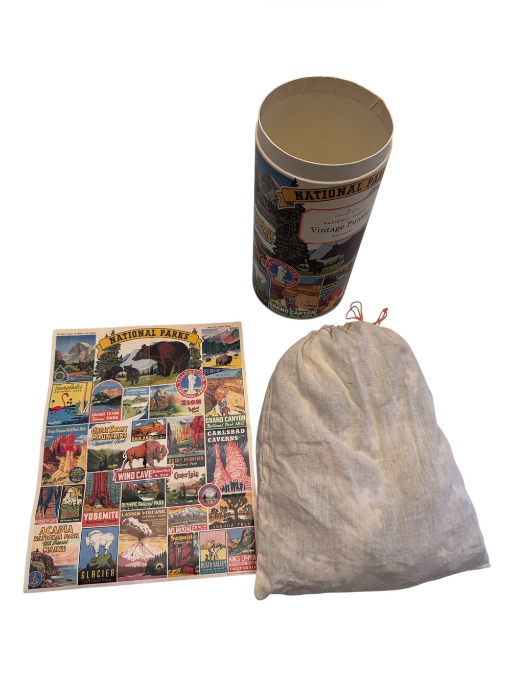 National Parks Vintage Puzzle 1000  by Cavallini Papers & Co.